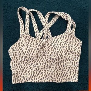 Senita Athletics Tan and Black Patterned longline Bra